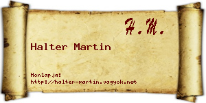 Halter Martin névjegykártya