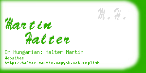 martin halter business card